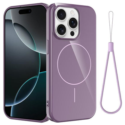 Glossy TPU Shockproof MagSafe Phone Case with Lanyard, For iPhone 13 Pro, For iPhone 13