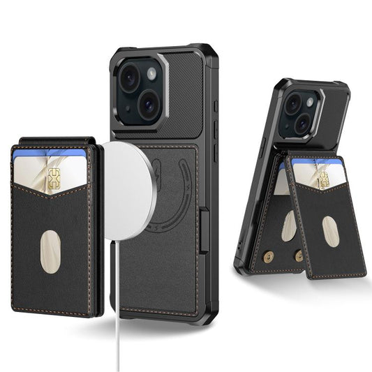 2-in-1 Magnetic Wallet MagSafe Leather Back Phone Case, For iPhone 14, For iPhone 14 Pro, For iPhone 14 Pro Max, For iPhone 13 Pro Max, For iPhone 13 Pro, For iPhone 13, For iPhone 12 / 12 Pro, For iPhone 12 Pro Max, For iPhone 11 Pro Max