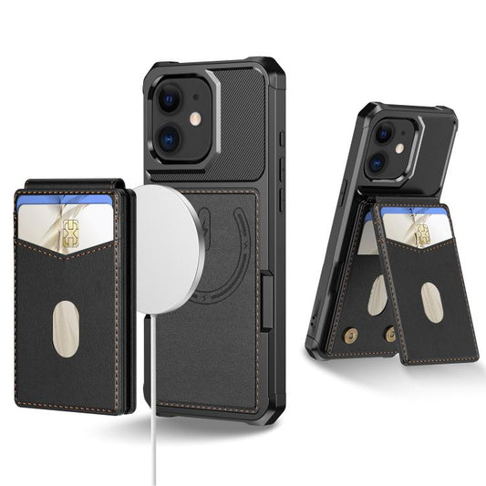 2-in-1 Magnetic Wallet MagSafe Leather Back Phone Case, For iPhone 11, For iPhone 11 Pro