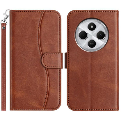 Dual-Folded S-shape Leather Phone Case, For Redmi Note 14 Pro 4G, For Redmi Note 14 4G 163.25mm, For Redmi Note 14 5G, For Redmi 14R 5G, For Redmi Note 14 Pro 5G, For Redmi 14C 4G, For Redmi A3 / Poco C61, For Redmi Note 13 Pro 5G