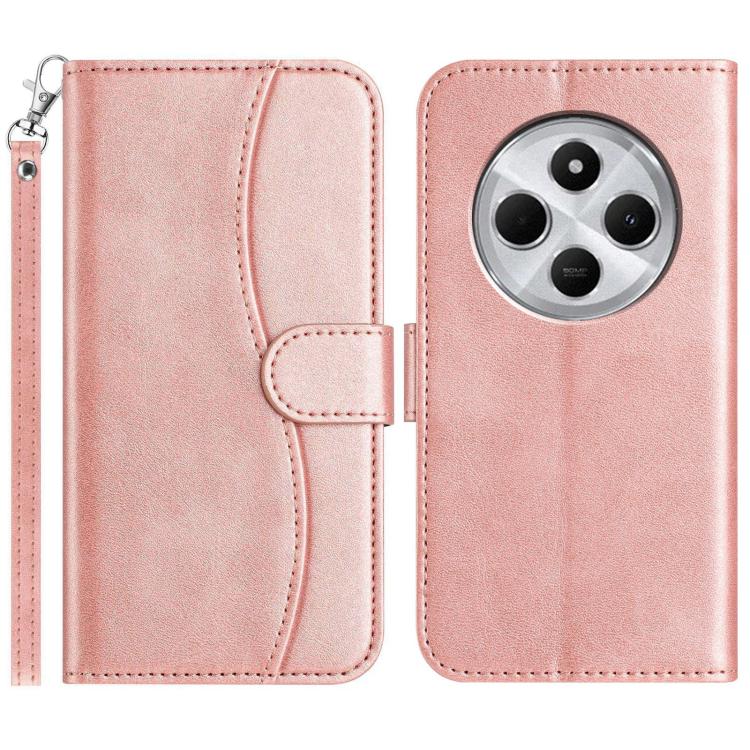 Dual-Folded S-shape Leather Phone Case, For Redmi Note 14 Pro 4G, For Redmi Note 14 4G 163.25mm, For Redmi Note 14 5G, For Redmi 14R 5G, For Redmi Note 14 Pro 5G, For Redmi 14C 4G, For Redmi A3 / Poco C61, For Redmi Note 13 Pro 5G