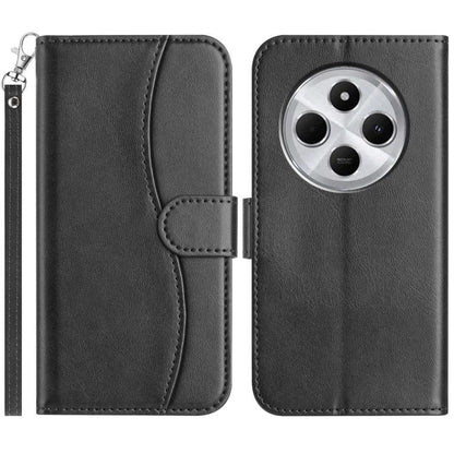 Dual-Folded S-shape Leather Phone Case, For Redmi Note 14 Pro 4G, For Redmi Note 14 4G 163.25mm, For Redmi Note 14 5G, For Redmi 14R 5G, For Redmi Note 14 Pro 5G, For Redmi 14C 4G, For Redmi A3 / Poco C61, For Redmi Note 13 Pro 5G
