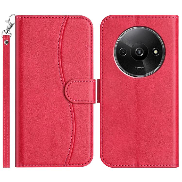 Dual-Folded S-shape Leather Phone Case, For Redmi Note 14 Pro 4G, For Redmi Note 14 4G 163.25mm, For Redmi Note 14 5G, For Redmi 14R 5G, For Redmi Note 14 Pro 5G, For Redmi 14C 4G, For Redmi A3 / Poco C61, For Redmi Note 13 Pro 5G