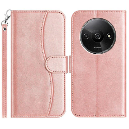 Dual-Folded S-shape Leather Phone Case, For Redmi Note 14 Pro 4G, For Redmi Note 14 4G 163.25mm, For Redmi Note 14 5G, For Redmi 14R 5G, For Redmi Note 14 Pro 5G, For Redmi 14C 4G, For Redmi A3 / Poco C61, For Redmi Note 13 Pro 5G