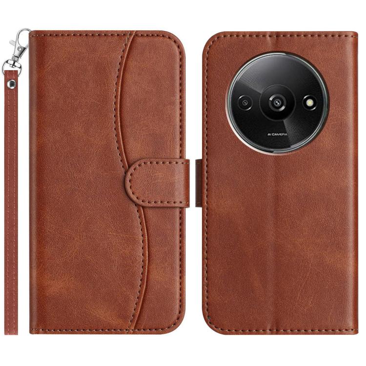 Dual-Folded S-shape Leather Phone Case, For Redmi Note 14 Pro 4G, For Redmi Note 14 4G 163.25mm, For Redmi Note 14 5G, For Redmi 14R 5G, For Redmi Note 14 Pro 5G, For Redmi 14C 4G, For Redmi A3 / Poco C61, For Redmi Note 13 Pro 5G