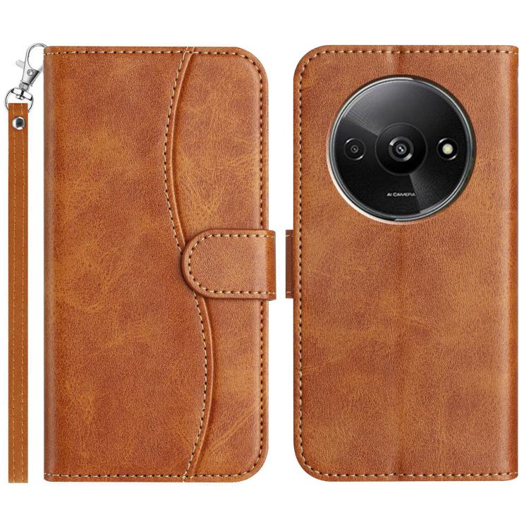Dual-Folded S-shape Leather Phone Case, For Redmi Note 14 Pro 4G, For Redmi Note 14 4G 163.25mm, For Redmi Note 14 5G, For Redmi 14R 5G, For Redmi Note 14 Pro 5G, For Redmi 14C 4G, For Redmi A3 / Poco C61, For Redmi Note 13 Pro 5G