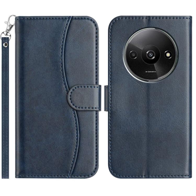 Dual-Folded S-shape Leather Phone Case, For Redmi Note 14 Pro 4G, For Redmi Note 14 4G 163.25mm, For Redmi Note 14 5G, For Redmi 14R 5G, For Redmi Note 14 Pro 5G, For Redmi 14C 4G, For Redmi A3 / Poco C61, For Redmi Note 13 Pro 5G
