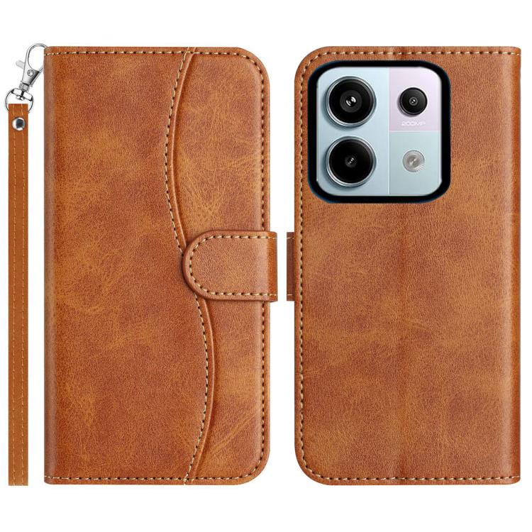 Dual-Folded S-shape Leather Phone Case, For Redmi Note 14 Pro 4G, For Redmi Note 14 4G 163.25mm, For Redmi Note 14 5G, For Redmi 14R 5G, For Redmi Note 14 Pro 5G, For Redmi 14C 4G, For Redmi A3 / Poco C61, For Redmi Note 13 Pro 5G