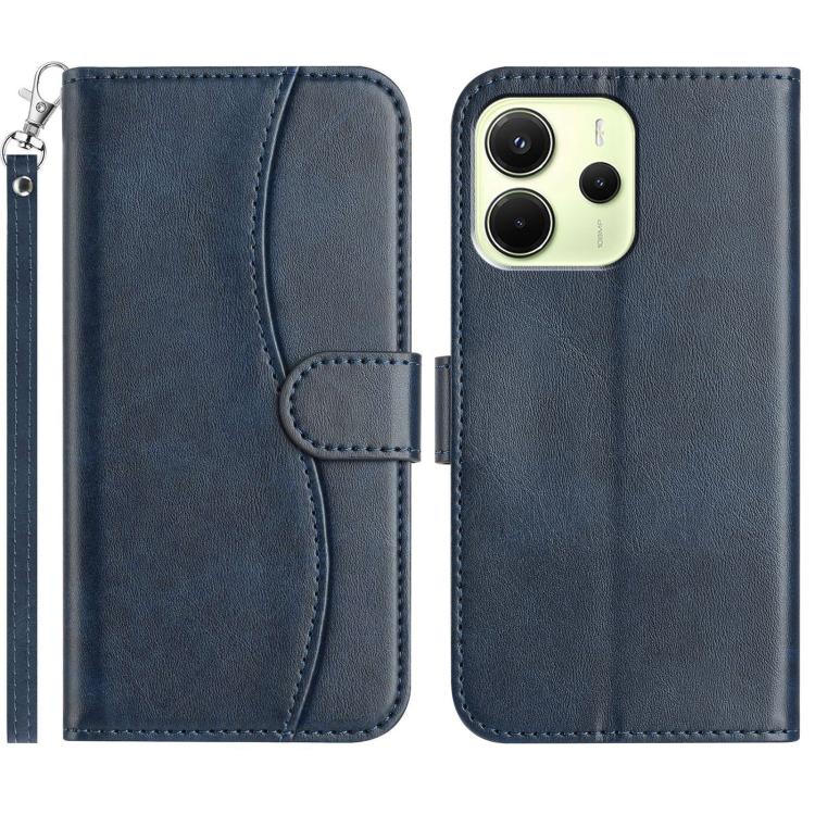 Dual-Folded S-shape Leather Phone Case, For Redmi Note 14 Pro 4G, For Redmi Note 14 4G 163.25mm, For Redmi Note 14 5G, For Redmi 14R 5G, For Redmi Note 14 Pro 5G, For Redmi 14C 4G, For Redmi A3 / Poco C61, For Redmi Note 13 Pro 5G