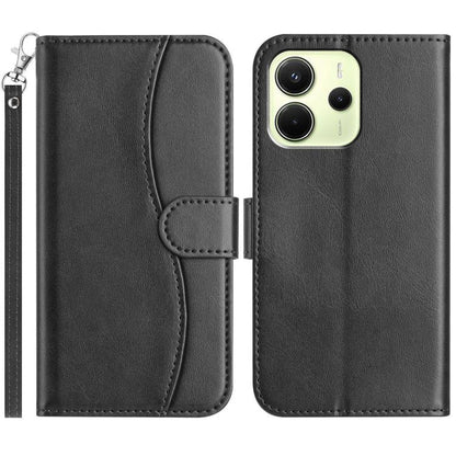 Dual-Folded S-shape Leather Phone Case, For Redmi Note 14 Pro 4G, For Redmi Note 14 4G 163.25mm, For Redmi Note 14 5G, For Redmi 14R 5G, For Redmi Note 14 Pro 5G, For Redmi 14C 4G, For Redmi A3 / Poco C61, For Redmi Note 13 Pro 5G