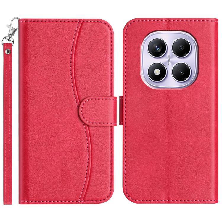 Dual-Folded S-shape Leather Phone Case, For Redmi Note 14 Pro 4G, For Redmi Note 14 4G 163.25mm, For Redmi Note 14 5G, For Redmi 14R 5G, For Redmi Note 14 Pro 5G, For Redmi 14C 4G, For Redmi A3 / Poco C61, For Redmi Note 13 Pro 5G