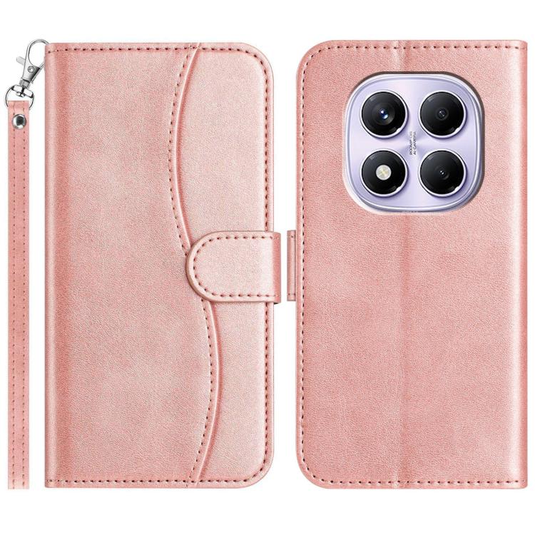 Dual-Folded S-shape Leather Phone Case, For Redmi Note 14 Pro 4G, For Redmi Note 14 4G 163.25mm, For Redmi Note 14 5G, For Redmi 14R 5G, For Redmi Note 14 Pro 5G, For Redmi 14C 4G, For Redmi A3 / Poco C61, For Redmi Note 13 Pro 5G