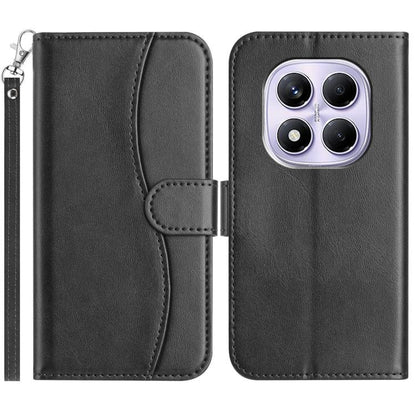 Dual-Folded S-shape Leather Phone Case, For Redmi Note 14 Pro 4G, For Redmi Note 14 4G 163.25mm, For Redmi Note 14 5G, For Redmi 14R 5G, For Redmi Note 14 Pro 5G, For Redmi 14C 4G, For Redmi A3 / Poco C61, For Redmi Note 13 Pro 5G