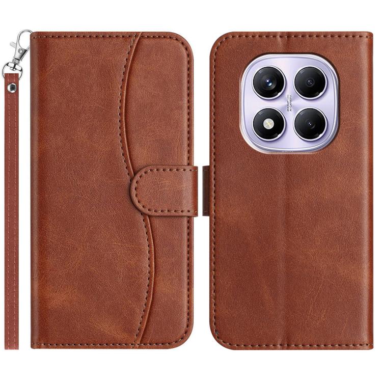 Dual-Folded S-shape Leather Phone Case, For Redmi Note 14 Pro 4G, For Redmi Note 14 4G 163.25mm, For Redmi Note 14 5G, For Redmi 14R 5G, For Redmi Note 14 Pro 5G, For Redmi 14C 4G, For Redmi A3 / Poco C61, For Redmi Note 13 Pro 5G