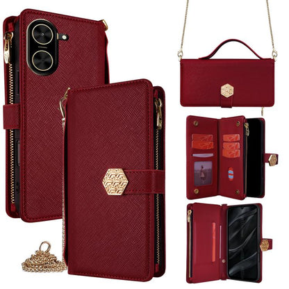 Crossbody Handle Cross Texture Leather Phone Case, For Redmi A5 4G 171.7mm, For Redmi Note 14S 4G, For Redmi 14C 4G