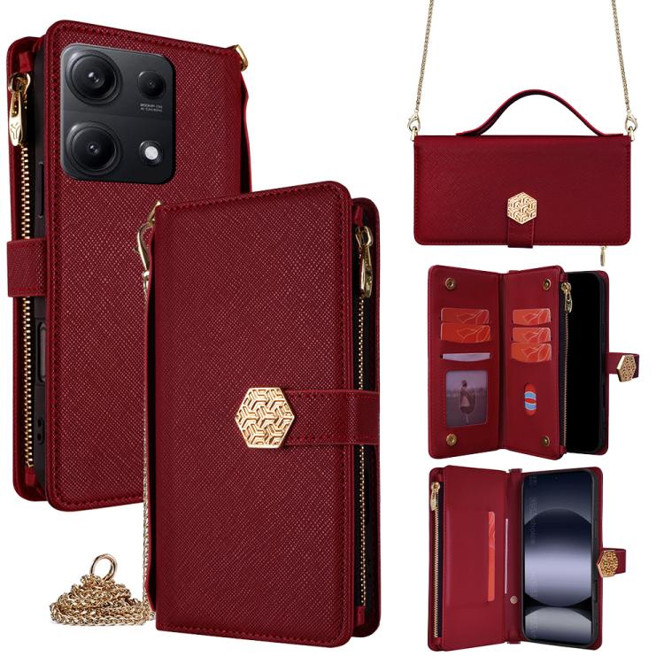 Crossbody Handle Cross Texture Leather Phone Case, For Redmi A5 4G 171.7mm, For Redmi Note 14S 4G, For Redmi 14C 4G