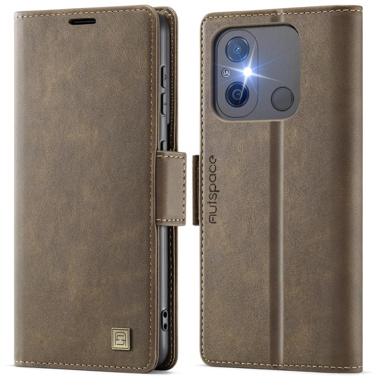 AutSpace A11 Side Buckle MagSafe Magnetic RFID Phone Leather Case, For Redmi 14C 5G, For Redmi Note 14 Pro 5G, For Redmi Note 13 Pro 5G, For Redmi 13C, For Redmi Note 13 5G, For Redmi Note 13 Pro+ 5G, For Redmi 11A / 12C