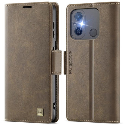 AutSpace A11 Side Buckle MagSafe Magnetic RFID Phone Leather Case, For Redmi 14C 5G, For Redmi Note 14 Pro 5G, For Redmi Note 13 Pro 5G, For Redmi 13C, For Redmi Note 13 5G, For Redmi Note 13 Pro+ 5G, For Redmi 11A / 12C