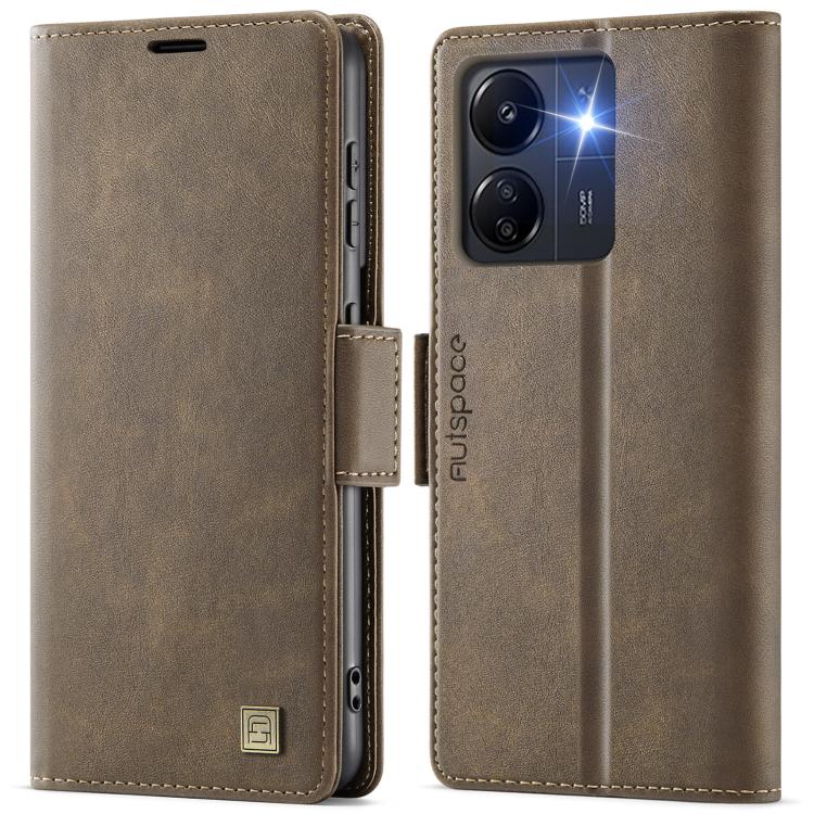 AutSpace A11 Side Buckle MagSafe Magnetic RFID Phone Leather Case, For Redmi 14C 5G, For Redmi Note 14 Pro 5G, For Redmi Note 13 Pro 5G, For Redmi 13C, For Redmi Note 13 5G, For Redmi Note 13 Pro+ 5G, For Redmi 11A / 12C