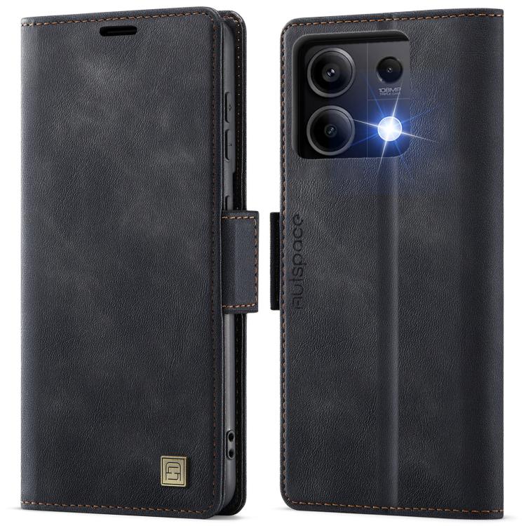 AutSpace A11 Side Buckle MagSafe Magnetic RFID Phone Leather Case, For Redmi 14C 5G, For Redmi Note 14 Pro 5G, For Redmi Note 13 Pro 5G, For Redmi 13C, For Redmi Note 13 5G, For Redmi Note 13 Pro+ 5G, For Redmi 11A / 12C