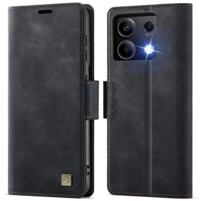 AutSpace A11 Side Buckle MagSafe Magnetic RFID Phone Leather Case, For Redmi 14C 5G, For Redmi Note 14 Pro 5G, For Redmi Note 13 Pro 5G, For Redmi 13C, For Redmi Note 13 5G, For Redmi Note 13 Pro+ 5G, For Redmi 11A / 12C