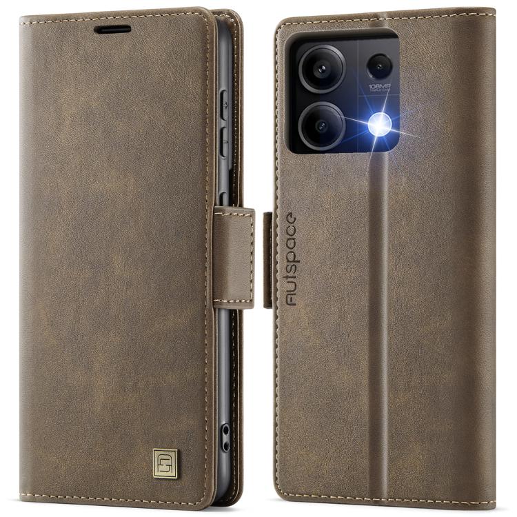 AutSpace A11 Side Buckle MagSafe Magnetic RFID Phone Leather Case, For Redmi 14C 5G, For Redmi Note 14 Pro 5G, For Redmi Note 13 Pro 5G, For Redmi 13C, For Redmi Note 13 5G, For Redmi Note 13 Pro+ 5G, For Redmi 11A / 12C