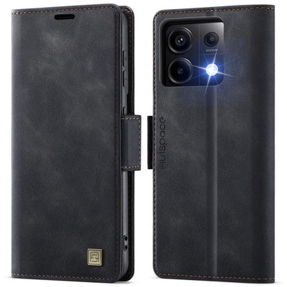AutSpace A11 Side Buckle MagSafe Magnetic RFID Phone Leather Case, For Redmi 14C 5G, For Redmi Note 14 Pro 5G, For Redmi Note 13 Pro 5G, For Redmi 13C, For Redmi Note 13 5G, For Redmi Note 13 Pro+ 5G, For Redmi 11A / 12C