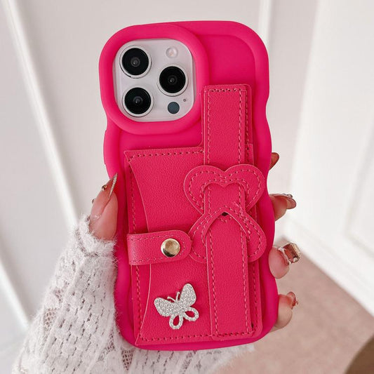 Wristband Leather Love Holder Card Bag Phone Case, For iPhone 12 Pro Max, For iPhone 12 Pro, For iPhone 11 Pro Max, For iPhone 11, For iPhone 11 Pro