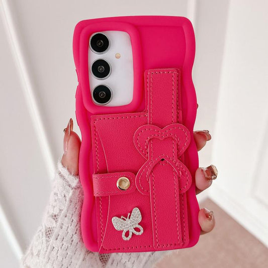 Wristband Leather Love Holder Card Bag Phone Case, For Samsung Galaxy F55 5G, For Samsung Galaxy F15 5G