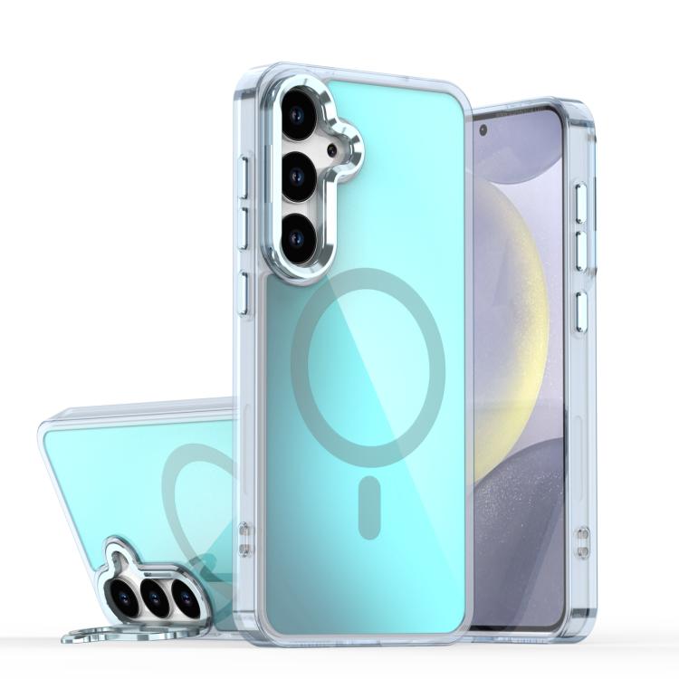 Plating Gradient Discolor MagSafe Phone Case with Holder, For Samsung Galaxy S23+ 5G, For Samsung Galaxy S23 5G