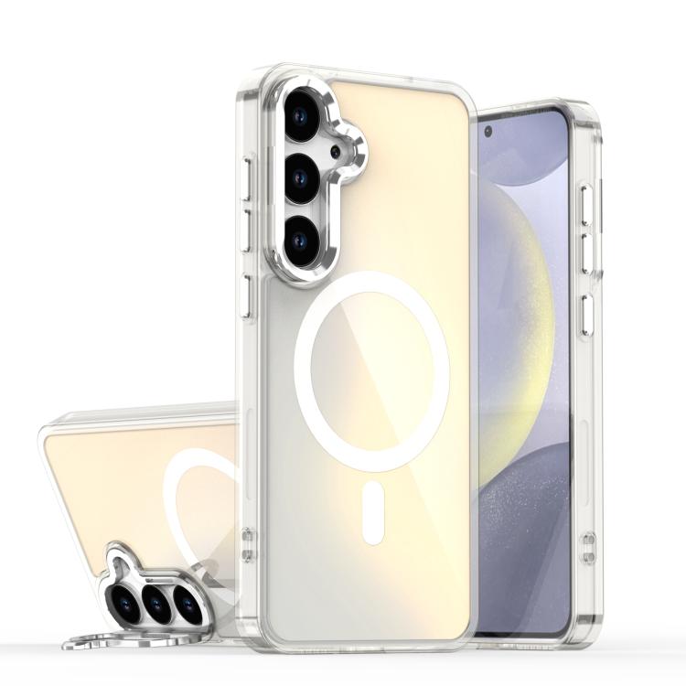 Plating Gradient Discolor MagSafe Phone Case with Holder, For Samsung Galaxy S23+ 5G, For Samsung Galaxy S23 5G