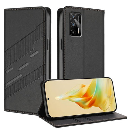 Embossed Multi-functional Wallet Retro Leather Phone Case, For Realme V11 5G, For Realme GT 5G, For Realme C20
