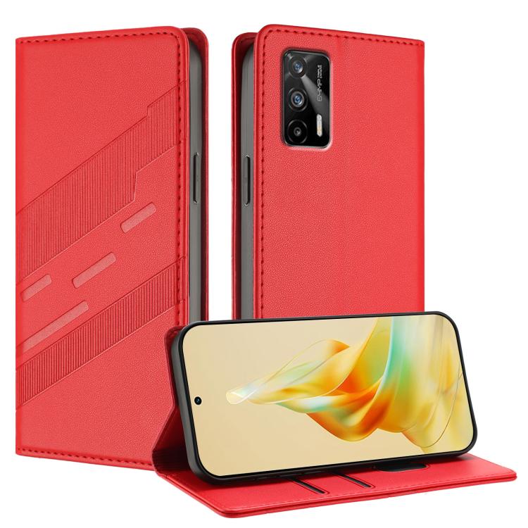 Embossed Multi-functional Wallet Retro Leather Phone Case, For Realme V11 5G, For Realme GT 5G, For Realme C20