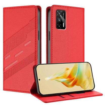 Embossed Multi-functional Wallet Retro Leather Phone Case, For Realme V11 5G, For Realme GT 5G, For Realme C20