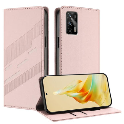 Embossed Multi-functional Wallet Retro Leather Phone Case, For Realme V11 5G, For Realme GT 5G, For Realme C20