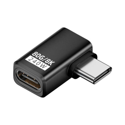 240W 80Gbps USB4 2.0 Type-C Full Function Adapter, Side Bend, 3D Bend, Female to Female, Straight Head, Mid Bend