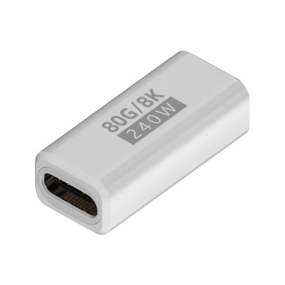 240W 80Gbps USB4 2.0 Type-C Full Function Adapter, Side Bend, 3D Bend, Female to Female, Straight Head, Mid Bend
