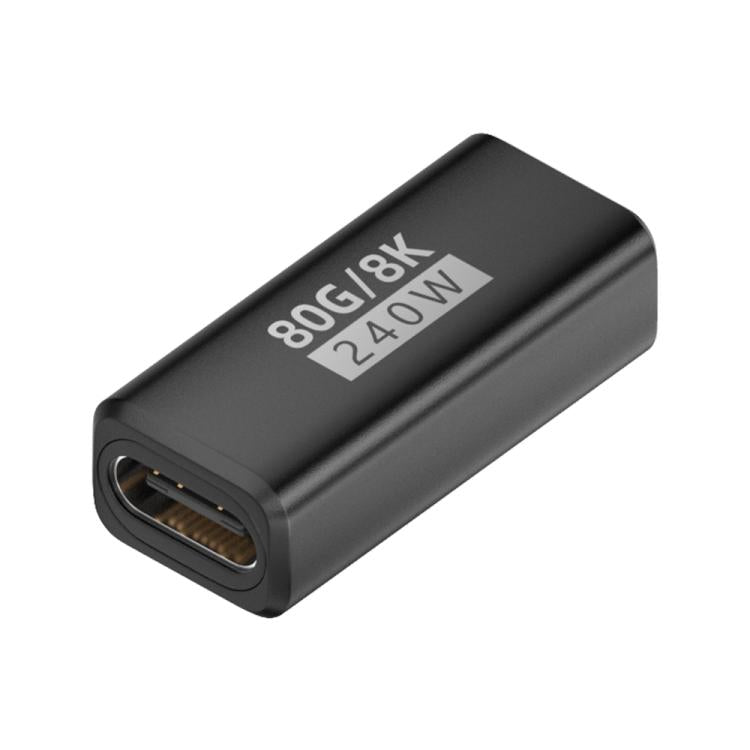 240W 80Gbps USB4 2.0 Type-C Full Function Adapter, Side Bend, 3D Bend, Female to Female, Straight Head, Mid Bend