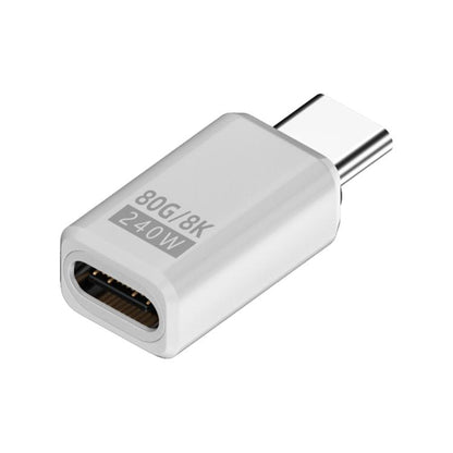 240W 80Gbps USB4 2.0 Type-C Full Function Adapter, Side Bend, 3D Bend, Female to Female, Straight Head, Mid Bend
