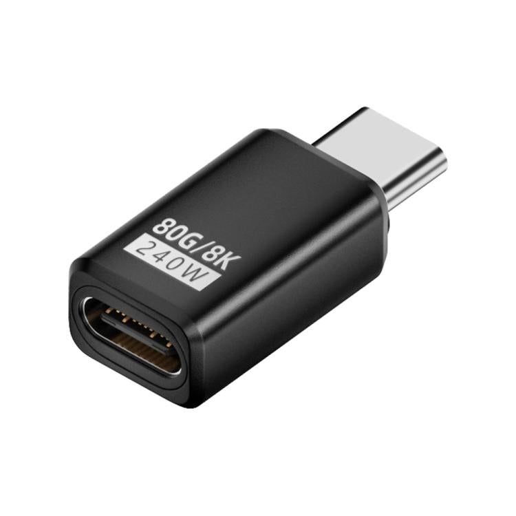 240W 80Gbps USB4 2.0 Type-C Full Function Adapter, Side Bend, 3D Bend, Female to Female, Straight Head, Mid Bend