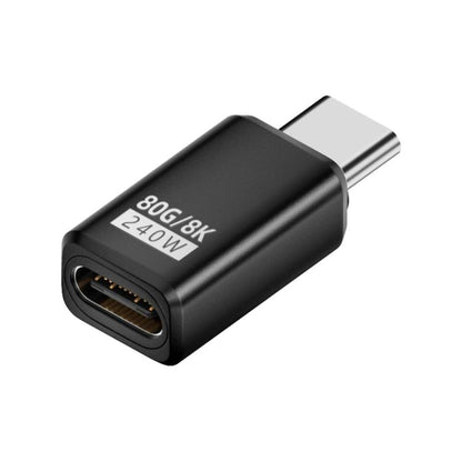 240W 80Gbps USB4 2.0 Type-C Full Function Adapter, Side Bend, 3D Bend, Female to Female, Straight Head, Mid Bend