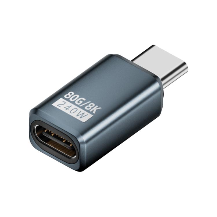 240W 80Gbps USB4 2.0 Type-C Full Function Adapter, Side Bend, 3D Bend, Female to Female, Straight Head, Mid Bend