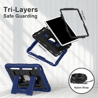 Big Holder Silicone Hydric PC Tablet Case with Shoulder Strap, For iPad 2025 / 2022, For iPad Air 11 2025 / 2024, For iPad mini 6 2021 / mini 2024, For iPad 10.2 1021 / 10.5 2019