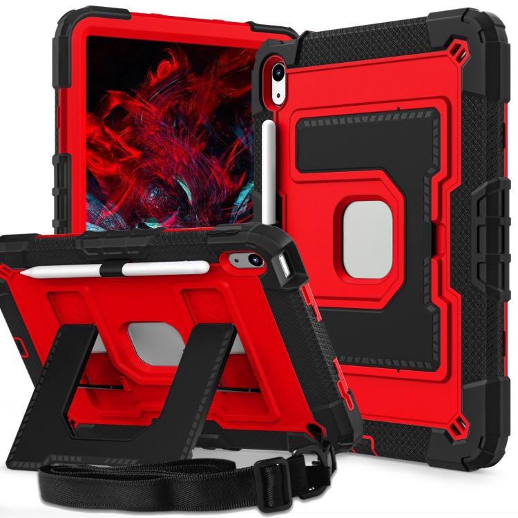 Big Holder Silicone Hydric PC Tablet Case with Shoulder Strap, For iPad 2025 / 2022, For iPad Air 11 2025 / 2024, For iPad mini 6 2021 / mini 2024, For iPad 10.2 1021 / 10.5 2019