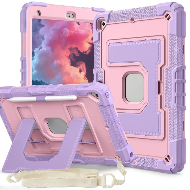 Big Holder Silicone Hydric PC Tablet Case with Shoulder Strap, For iPad 2025 / 2022, For iPad Air 11 2025 / 2024, For iPad mini 6 2021 / mini 2024, For iPad 10.2 1021 / 10.5 2019