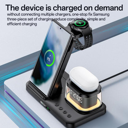 Yesido DS23 5 in 1 Multifunction Clock Wireless Fast Charge Station, For Samsung Phone Series / Watch / EarPods