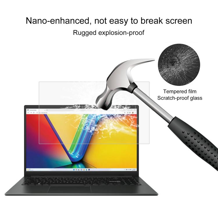 2pcs 9H 0.3mm Explosion-proof Tempered Glass Film, For ASUS Vivobook Go 14 / E1404FA 14, For ASUS Zenbook 14 OLED / UX3405MA 14, For ASUS TUF Gaming A15 FA507NVR 15.6, For ASUS Vivobook 15 M1502YA 15.6, For ASUS Vivobook Go 15 E1504FA 15.6�������������...