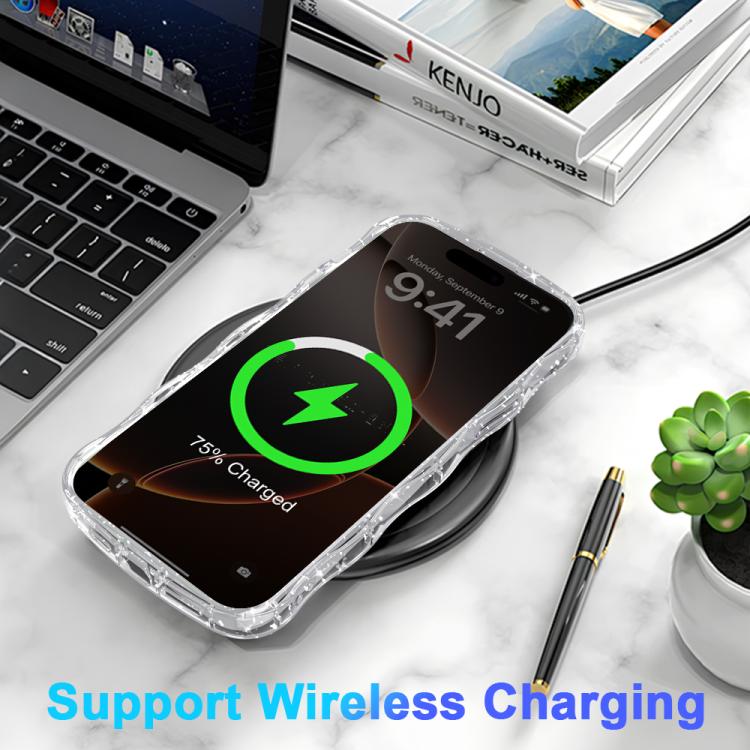 Wave Glitter MagSafe Magnetic TPU Phone Case, For iPhone 16 Pro Max, For iPhone 16 Pro, For iPhone 16 Plus, For iPhone 16, For iPhone 15 Pro Max, For iPhone 15 Pro, For iPhone 15 Plus, For iPhone 15