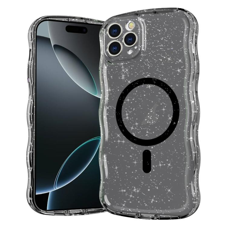 Wave Glitter MagSafe Magnetic TPU Phone Case, For iPhone 16 Pro Max, For iPhone 16 Pro, For iPhone 16 Plus, For iPhone 16, For iPhone 15 Pro Max, For iPhone 15 Pro, For iPhone 15 Plus, For iPhone 15