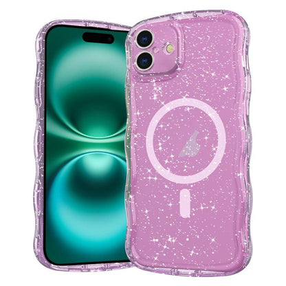 Wave Glitter MagSafe Magnetic TPU Phone Case, For iPhone 16 Pro Max, For iPhone 16 Pro, For iPhone 16 Plus, For iPhone 16, For iPhone 15 Pro Max, For iPhone 15 Pro, For iPhone 15 Plus, For iPhone 15